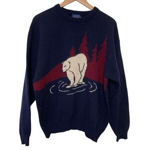Mc Neal Sportswear Sweater Men's Unisex Large Polar Bear Trees Crewneck Vintage